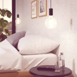 Eglo POZUETA Pendant Light - Black Steel Design, E27 Fitting, 125mm - thumbnail 1