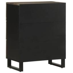 Berkfield Home Sideboards 2 pcs Black 60x33x75 cm Solid Wood Mango - Size: 60 x 33 x 75 cm - thumbnail 6