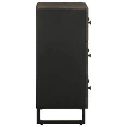 Berkfield Home Sideboards 2 pcs Black 60x33x75 cm Solid Wood Mango - Size: 60 x 33 x 75 cm - thumbnail 5