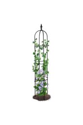 Living and Home 2 Pieces 5FT/1.6m Garden Obelisk Plastics Trellis for Climbing Plants Outdoor and Indoor in Black - thumbnail 2