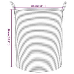Berkfield Home Storage Basket Grey & White √ò38x46 cm Cotton - Size: 38x46 cm - thumbnail 9