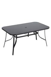 Garden Sanctuary Rectangular Steel Garden Table with Parasol Hole in Black - thumbnail 4