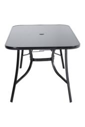 Garden Sanctuary Rectangular Steel Garden Table with Parasol Hole in Black - thumbnail 5