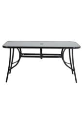 Garden Sanctuary Rectangular Steel Garden Table with Parasol Hole in Black - thumbnail 3