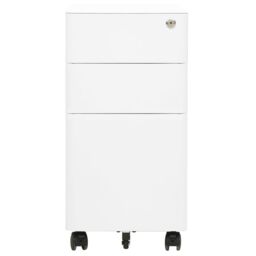 Berkfield Home Mobile File Cabinet White 30x45x59 cm Steel - Size: 30 x 45 x 59 cm - thumbnail 2