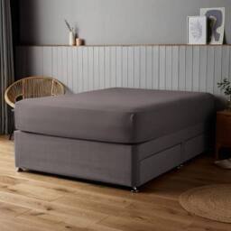 Voltico Silentnight Supersoft Fitted Sheet Double - White or Charcoal - thumbnail 1