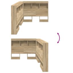 Berkfield Home Storage Headboard with Shelf Sonoma oak 90 cm Engineered wood in Brown - thumbnail 9