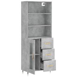 Berkfield Home Highboard Concrete Grey 69.5x34x180 cm Engineered Wood - thumbnail 4