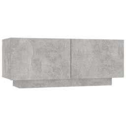 Berkfield Home Decorative Bedside Cabinet Concrete Grey 100x35x40 cm Engineered Wood - Size: 100 x 35 x 40 cm - thumbnail 3