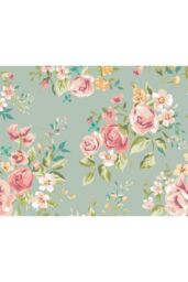 Origin Murals Flowery Wall Mural in Duck Egg Blue - Size: W350 cm x H280 cm - thumbnail 2