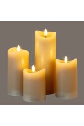 KDMD Luxe Collection Natural Glow Taupe Melted LED Candle-Safe - thumbnail 4