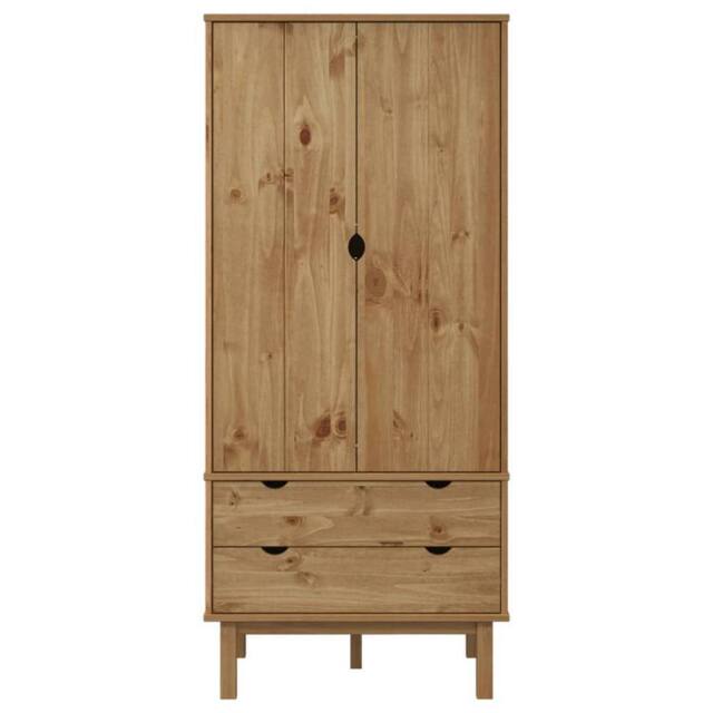 Berkfield Home Wardrobe OTTA 76.5x53x172 cm Solid Wood Pine in Brown - image 1