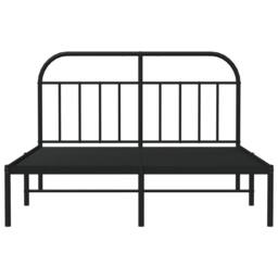 Berkfield Home Metal Bed Frame with Headboard Black 140x200 cm - thumbnail 6