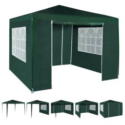 MCC Direct 3x3m Event Gazebo with Removable Sides in Green - thumbnail 1