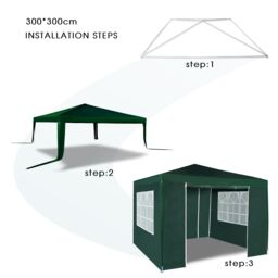 MCC Direct 3x3m Event Gazebo with Removable Sides in Green - thumbnail 3