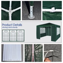 MCC Direct 3x3m Event Gazebo with Removable Sides in Green - thumbnail 4