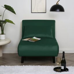 Home Garden Direct Aurora - Single Bed Chair Sofa in Velvet - 1 Seater - Green - thumbnail 3