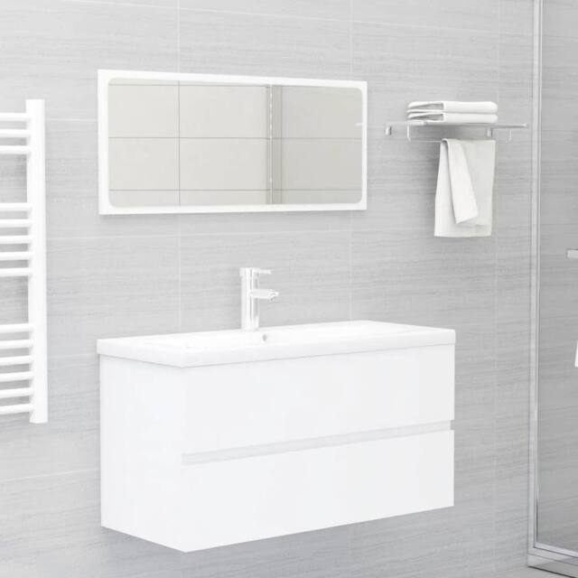 Berkfield Home Sink Cabinet with Built-in Basin White Engineered Wood - image 1