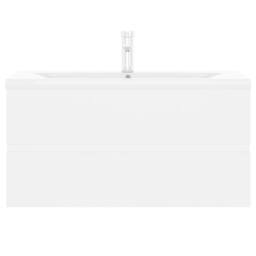 Berkfield Home Sink Cabinet with Built-in Basin White Engineered Wood - thumbnail 4