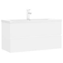 Berkfield Home Sink Cabinet with Built-in Basin White Engineered Wood - thumbnail 3