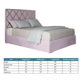 Casani Sudbury Upholstered Soft Velvet Pink Metal Designer Bed Frame - Size: Single - thumbnail 8