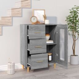 Berkfield Home Sideboard Grey Sonoma 69, 5x34x90 cm Engineered Wood - Size: 5 x 34 x 90 cm - thumbnail 3