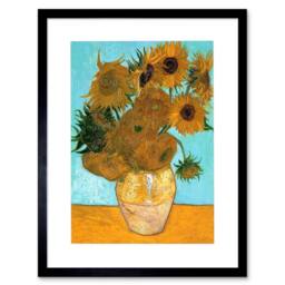 "Artery8 Vincent Van Gogh Still Life Vase Twelve Sunflowers Old Framed Art in Yellow - Size: W12"" x H16""" - thumbnail 1