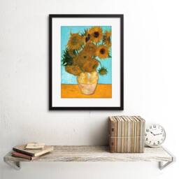 "Artery8 Vincent Van Gogh Still Life Vase Twelve Sunflowers Old Framed Art in Yellow - Size: W12"" x H16""" - thumbnail 2