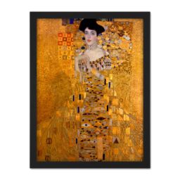 "Artery8 Wall Art Print Klimt Portrait Adele Bloch Bauer Large Framed Wall Décor Art in Brown - Size: W18"" x H24""" - thumbnail 1