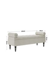 Living and Home Tufted Flip Top Storage Bench with Side Arms Beige - thumbnail 3