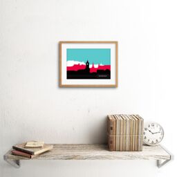 "Artery8 Wall Art Print Edinburgh Bright Cityscape Framed 9X7 in Beige - Size: W7"" x H9""" - thumbnail 2