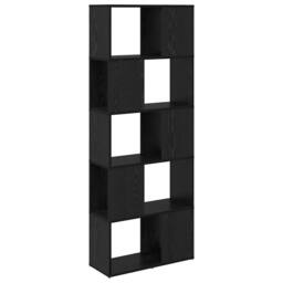 Berkfield Home Modern Bookshelf Black oak Engineered wood 60 x 24 x 155 cm - thumbnail 7