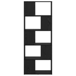 Berkfield Home Modern Bookshelf Black oak Engineered wood 60 x 24 x 155 cm - thumbnail 5