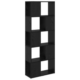 Berkfield Home Modern Bookshelf Black oak Engineered wood 60 x 24 x 155 cm - thumbnail 3