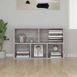 Berkfield Home Book Cabinet/Sideboard Grey Sonoma 50x25x80 cm Engineered Wood - Size: 50 x 25 x 80 cm - thumbnail 3