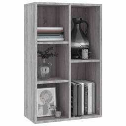 Berkfield Home Book Cabinet/Sideboard Grey Sonoma 50x25x80 cm Engineered Wood - Size: 50 x 25 x 80 cm - thumbnail 4