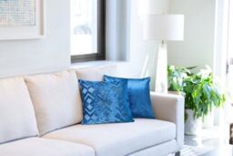 New Edge Blinds Barcelona Cushion Cover in Blue - Size: 43 cm x 43 cm - thumbnail 2