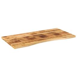 Berkfield Home Desk Top with Curve 110x60x2.5 cm Solid Wood Rough Mango in Brown - thumbnail 1