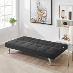 Bravich LTD Click Clack Fabric Sofa Bed - 3 Seater in Black - thumbnail 2
