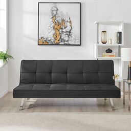 Bravich LTD Click Clack Fabric Sofa Bed - 3 Seater in Black - thumbnail 1