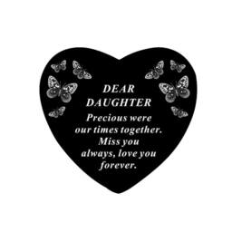 David Fischhoff Black Graveside Memorial Butterfly Heart Ornament Plaque - Daughter - thumbnail 1