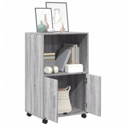 Berkfield Home Rolling¬†Cabinet Grey sonoma 55x40x91 cm Engineered Wood - Size: 55 x 40 x 91 cm - thumbnail 3