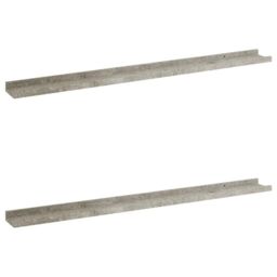 Berkfield Home Wall Shelves 2 pcs Concrete Grey 100x9x3 cm - Size: 100 x 9 x 3 cm - thumbnail 2