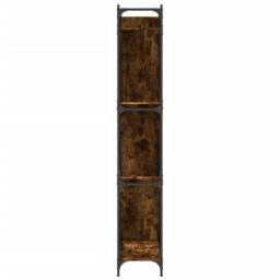 Berkfield Home Durable Bookcase Smoked Oak 79x30x180 cm Engineered Wood & Metal in Brown - Size: 79 x 30 x 180 cm - thumbnail 6