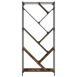 Berkfield Home Durable Bookcase Smoked Oak 79x30x180 cm Engineered Wood & Metal in Brown - Size: 79 x 30 x 180 cm - thumbnail 5