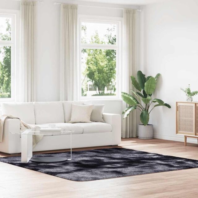 Berkfield Home Shaggy Rug High Pile NAVARRA Dark Grey 240x240 cm Polyester - Size: Medium - image 1