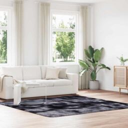 Berkfield Home Shaggy Rug High Pile NAVARRA Dark Grey 240x240 cm Polyester - Size: Medium - thumbnail 1