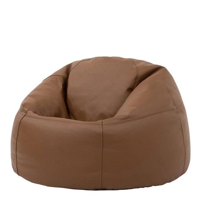Luciano Classic Leather Bean Bag Chair Brown - image 1
