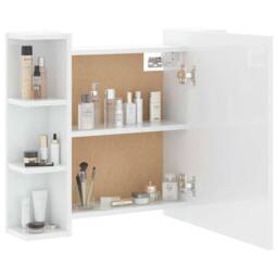 Berkfield Home Mirror Cabinet with LED High Gloss White 70x16.5x60 cm - thumbnail 7
