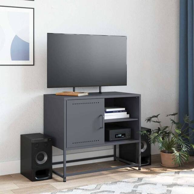 Berkfield Home TV Cabinet Anthracite 68x39x60.5 cm Steel in Charcoal - image 1
